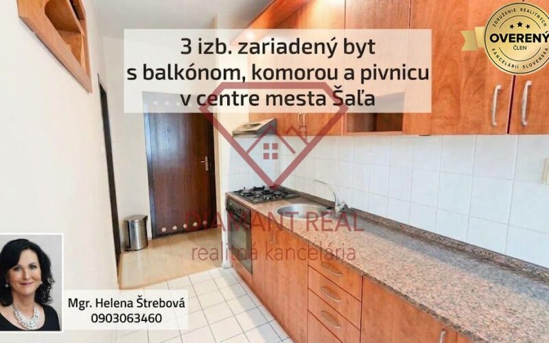 Na prenájom VEĽKÝ, zariadený 3 izbový byt s BONUSOM v Šali